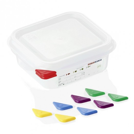 Food storage box, GN 1/6 - 65 mm, polypropylene, ColorClip, 1.1 liters, VITRAline