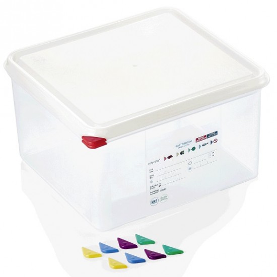 Food storage box GN 2/3 - 200 mm, polypropylene, ColorClip, 19 liters, VITRAline