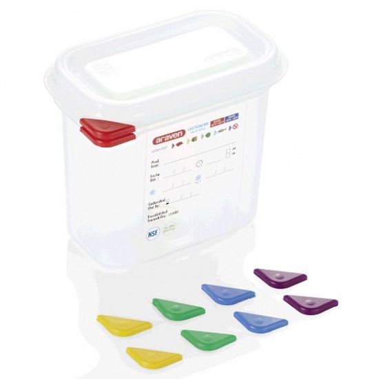 Food storage box, GN1/9-150 mm, polypropylene, ColorClip, 1.5 liters, VITRAline Food storage box, GN1/9-150 mm, polypropylene, ColorClip, 1.5 liters, VITRAline