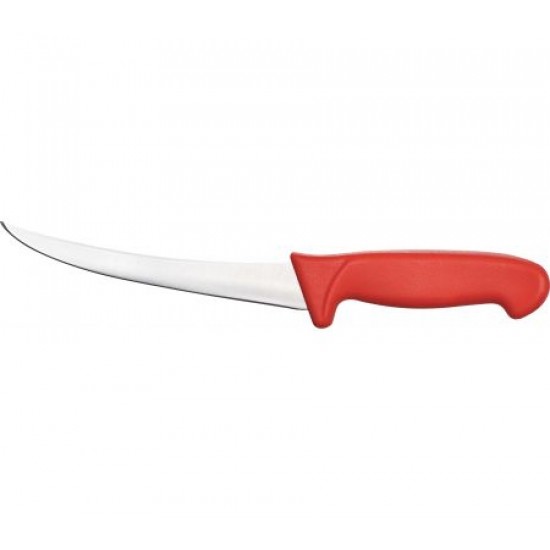 Cutit curbat pentru dezosare cu maner rosu, profesional, HACCP, 15 cm Cutit curbat pentru dezosare cu maner rosu, profesional, HACCP, 15 cm