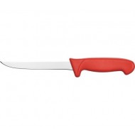 Cuțit profesional, pentru dezosare, din inox, 15 cm, cu mâner roșu