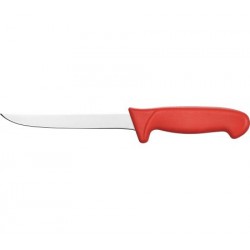 Cuțit profesional, pentru dezosare, din inox, 15 cm, cu mâner roșu