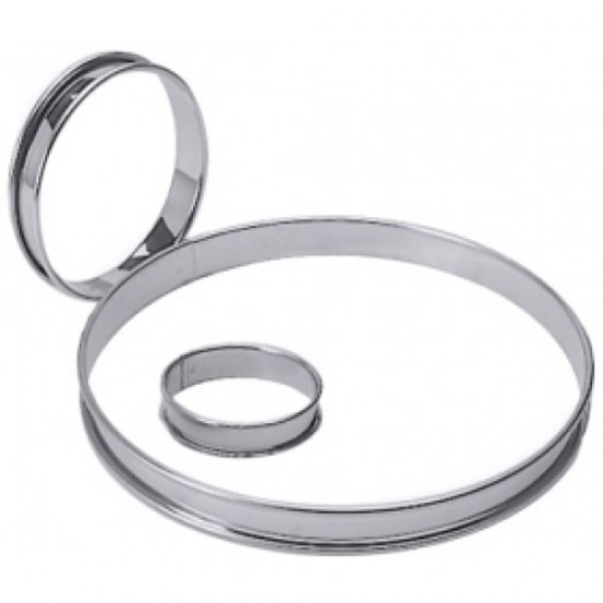 Formă, Inel tartă inox, margine ranforsată, 10xH2 cm Formă, Inel tartă inox, margine ranforsată, 10xH2 cm
