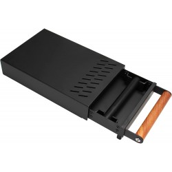 Espresso Knock Box, recipient detasabil pentru zat de cafea, negru, metal, 37x21x7 cm