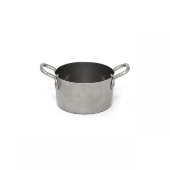 Mini cratiță din oțel galvaniat, cu mânere, servire, cartofi prăjiți, aperitive, 350 ml, 9x5.2 cm Mini cratiță din oțel galvaniat, cu mânere, servire, cartofi prăjiți, aperitive, 350 ml, 9x5.2 cm