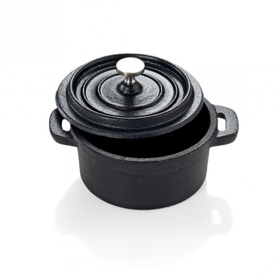 Mini cratita rotunda cu capac din fonta 250 ml Mini cratita rotunda cu capac din fonta 250 ml