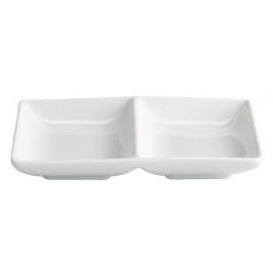 Platou 2 compartimente portelan servire prezentare bufet, 16X12X2,5CM, Ming, Viejo Valle