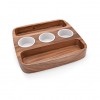 Platou servire din lemn cu bol din portelan 30 x 30 x 3.5 cm