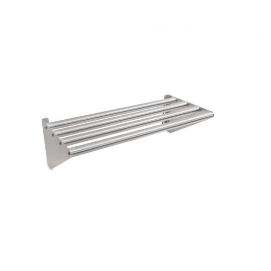 Polita inox simpla, gratar, suspendata, cu prindere pe perete