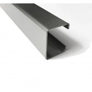 Universal C-edge profile for closing/covering walls, refrigerator doors, stainless steel