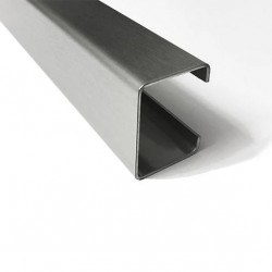 Universal C-edge profile for closing/covering walls, refrigerator doors, stainless steel