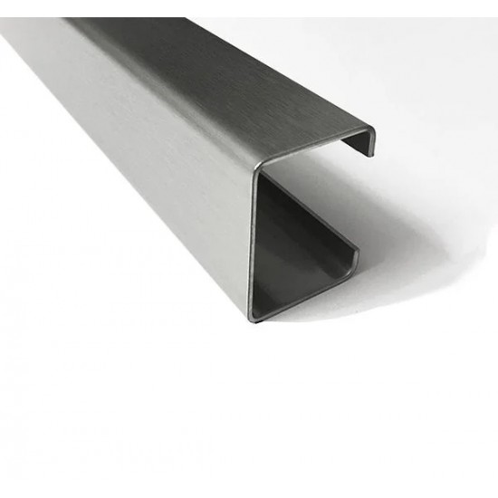 Universal C-edge profile for closing/covering walls, refrigerator doors, stainless steel