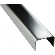 Universal U-edge profile for closing/covering walls, refrigerator doors, stainless steel, 30x35x2000 mm