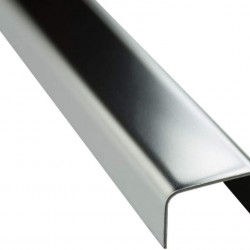 Universal U-edge profile for closing/covering walls, refrigerator doors, stainless steel, 30x35x2000 mm