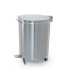 Pubela inox cu pedala, roti pivotante, 75 litri - Premium