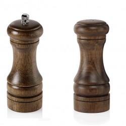 Set râșniță piper si presărătoare/solniță din lemn, mecanism ceramic, 13 cm