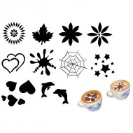 Set 10 motive de decorare cappuccino, latte macchiato