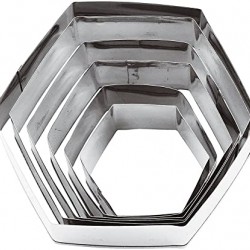 Set 6 decupatoare Hexagon inox, aluat