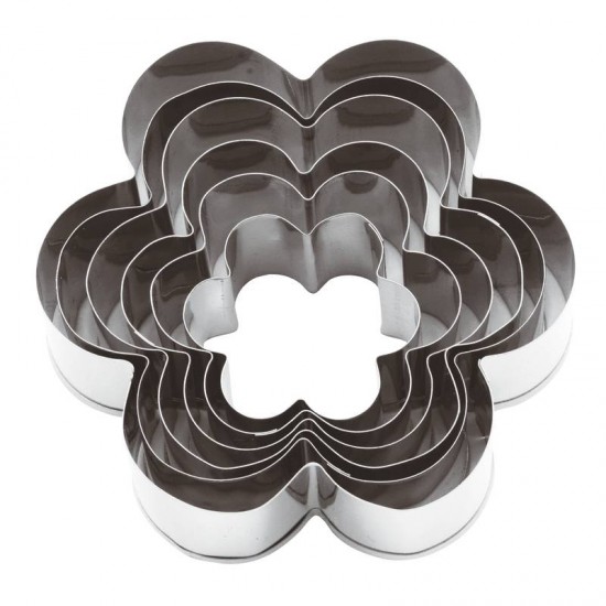 Set 6 decupatoare, inox, forma floare Set 6 decupatoare, inox, forma floare