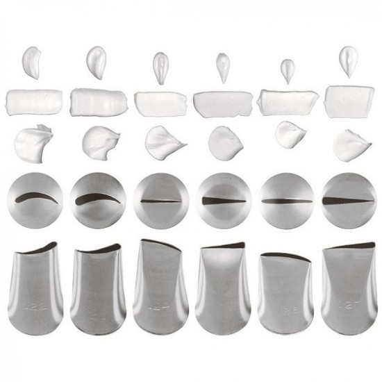 Set 6 duiuri, din inox, ornare diferite forme Set 6 duiuri, din inox, ornare diferite forme