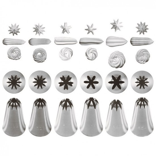 Set 6 duiuri, din inox, ornare diferite forme Set 6 duiuri, din inox, ornare diferite forme