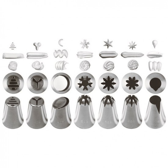 Set 6 duiuri, din inox, ornare diferite forme Set 6 duiuri, din inox, ornare diferite forme