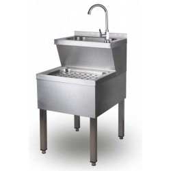 Spălător mâini, inox, tip evier profesional 50x70xH85 cm 