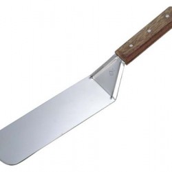 Spatulă inox, curbată, cu mâner din lemn, 19x7-36.5 cm 
