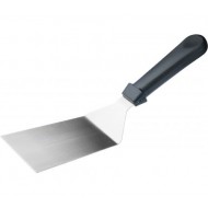 Spatulă inox, curbată, cu mâner negru, 28 cm