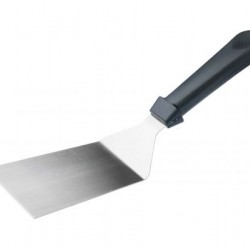 Spatulă inox, curbată, cu mâner negru, 28 cm