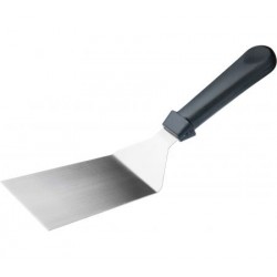 Spatulă inox, curbată, cu mâner negru, 28 cm