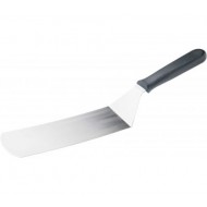 Spatulă inox, curbată cu mâner negru 37 cm