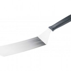 Spatulă inox, curbată cu mâner negru 37 cm