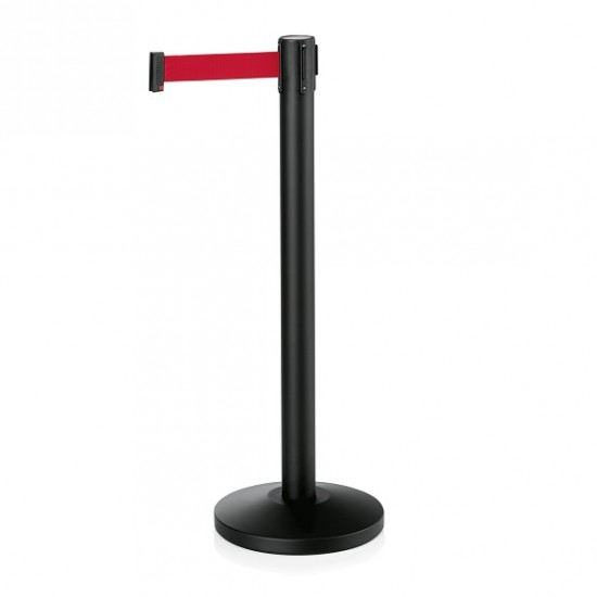 Stalp delimitare, inox, cu banda retractabila, rosie, 200 cm Stalp delimitare, inox, cu banda retractabila, rosie, 200 cm