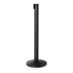 Stalp delimitare inox, negru, cu banda retractabila, 300 cm, Joinflex