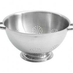 Strecurătoare inox, perforată, cu mânere laterale, 37.5xH18.5 cm