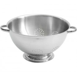 Strecurătoare inox, perforată, cu mânere laterale, 37.5xH18.5 cm