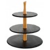 Suport 3 niveluri, expunere bufet, platou rotund ardezie, 20, 35, 30 cm