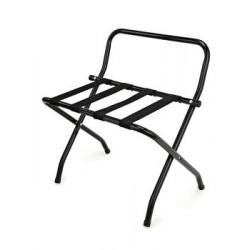 Suport bagaje hotel, metalic, negru, 62 x 47 x 46/71 cm