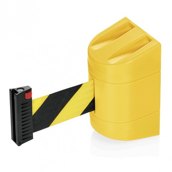 Suport banda retractabila, negru, galben, 200 cm Suport banda retractabila, negru, galben, 200 cm