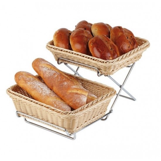 Buffet stand for baskets , metall chrome plated, 2-tier, 46x24 cm Buffet stand for baskets , metall chrome plated, 2-tier, 46x24 cm