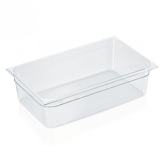 GN 1/1 tray - 150 mm, transparent polycarbonate, 20 liters, VITRAline