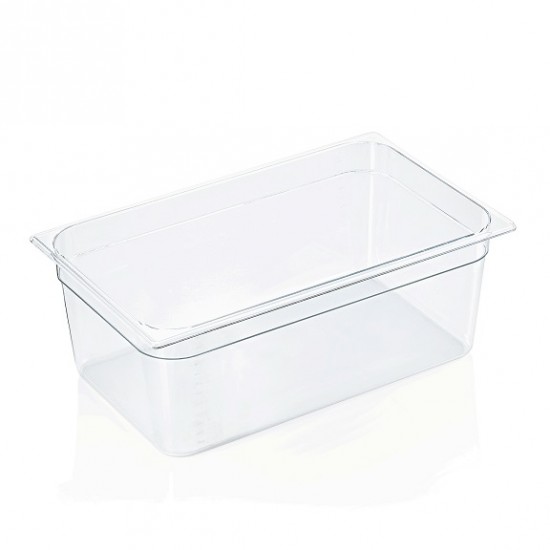 GN 1/1 - 200 mm tray, transparent polycarbonate, 26.4 liters, VITRAline GN 1/1 - 200 mm tray, transparent polycarbonate, 26.4 liters, VITRAline