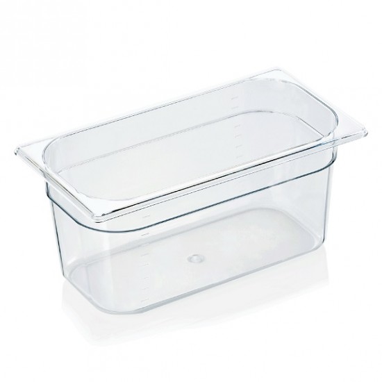 GN 1/3 tray - 150 mm, transparent polycarbonate, 5.5 liters, VITRAline