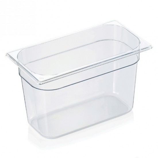 GN 1/3 - 200 mm tray, transparent polycarbonate, 7.1 liters, VITRAline