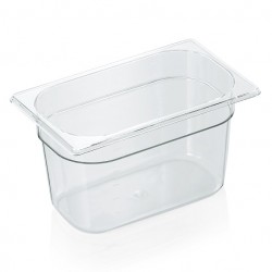 GN 1/4 tray - 150 mm, transparent polycarbonate, 3.8 liters, VITRAline