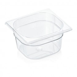 GN 1/6 tray - 100 mm, transparent polycarbonate, 1.6 ltr, VITRAline