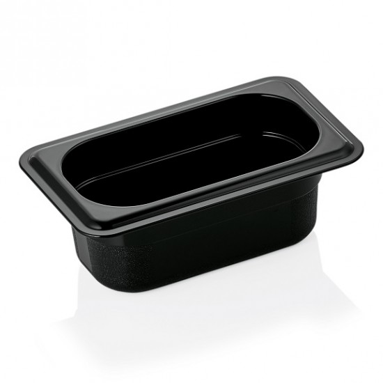 Tava GN1/9-65 mm, policarbonat negru, 0.6 litri, VITRAline Tava GN1/9-65 mm, policarbonat negru, 0.6 litri, VITRAline