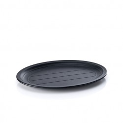 Tava melamina ovala neagra prezentare/servire 31,5 x 23 cm