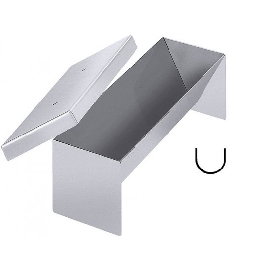 Tavă terrine cu capac, formă U, inox 26 x 8.5 x 7.5 mm Tavă terrine cu capac, formă U, inox 26 x 8.5 x 7.5 mm